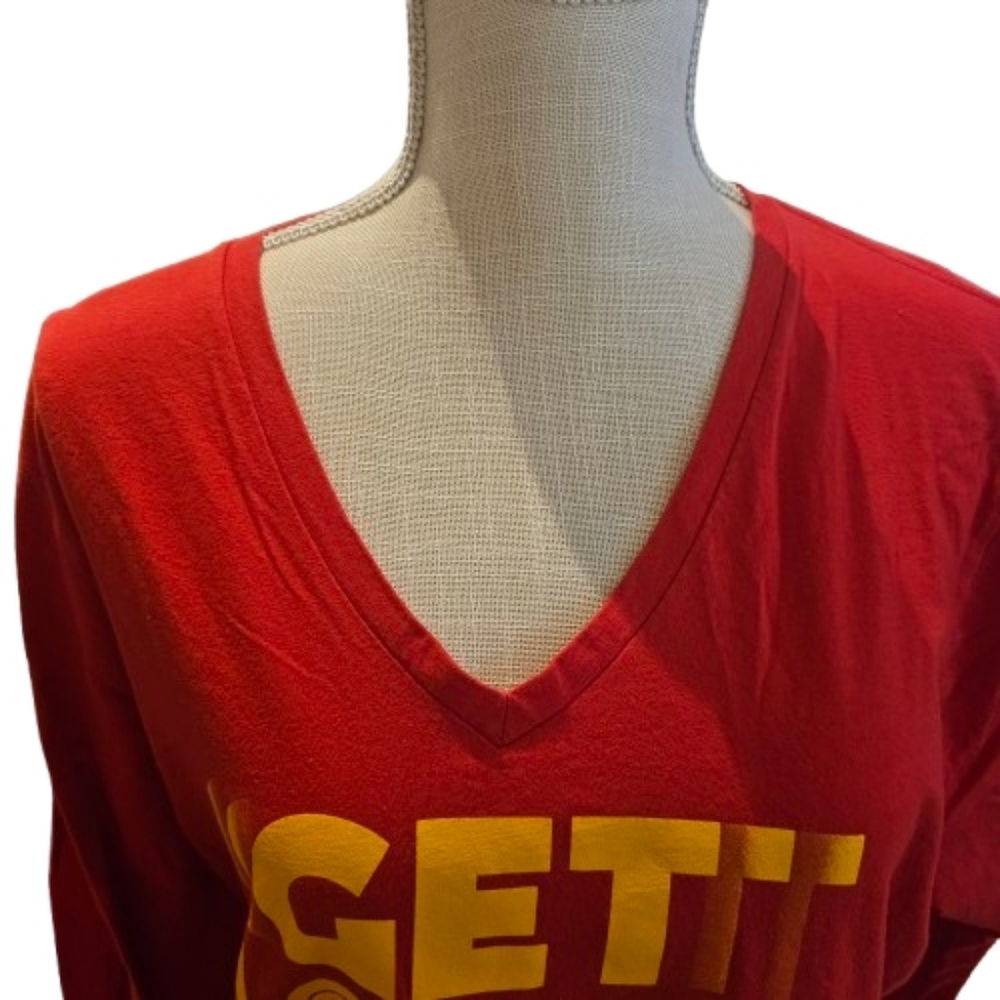 Fanatics KC Chief's Red and Yellow Womens Long Sleeve Tee Get Loud - Picture 5 of 7